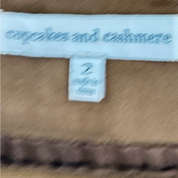 Cupcakes & Cashmere caramel faux suede fringe Mini Skirt boho festival size 2 - Picture 7 of 7